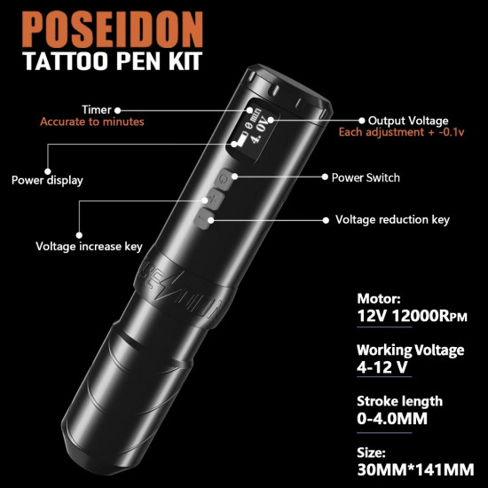 POSEIDON V4 LEAP Battery Pen Machine #HM094