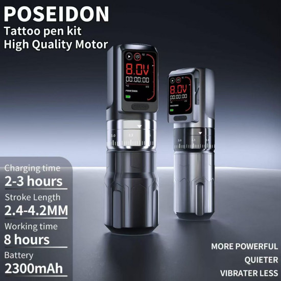 Poseidon-S-Luxe Professional Wireless Tattoo Pen Set #HM160