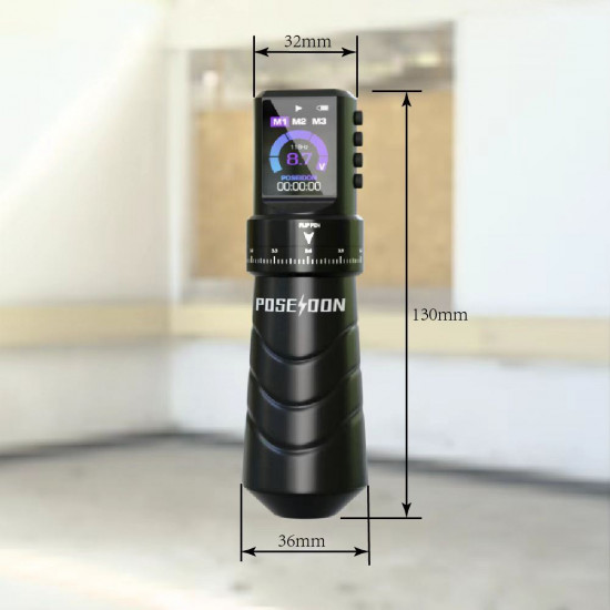 POSEIDON Professional Adjustable OLED Wireless Tattoo Pen