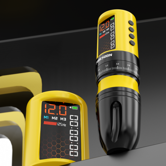 POSEIDON BEE Wireless Tattoo Pen –  Honeycomb LED, 2300mAh Battery #HM158