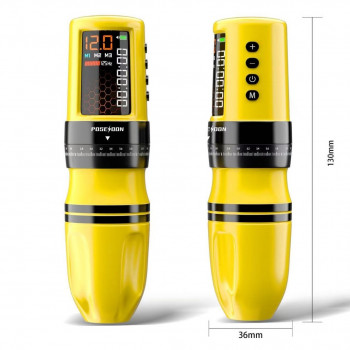 POSEIDON BEE Wireless Tattoo Pen –  Honeycomb LED, 2300mAh Battery #HM158