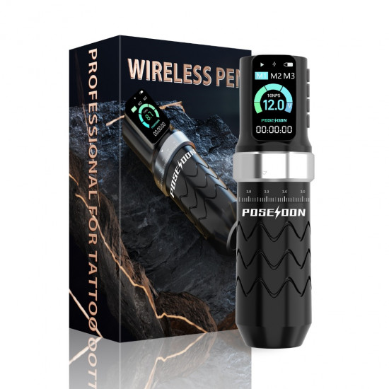 POSEIDON Multi-mode Adjustable OLED Wireless Tattoo Pen #HM145