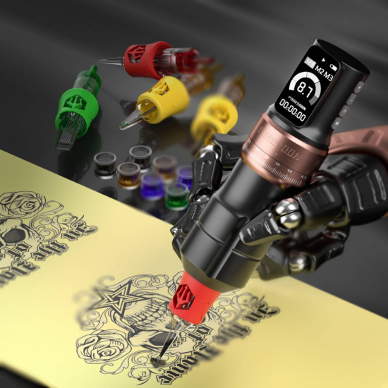 POSEIDON Multi-mode Adjustable OLED Wireless Tattoo Pen with 2*Batteries #HM147