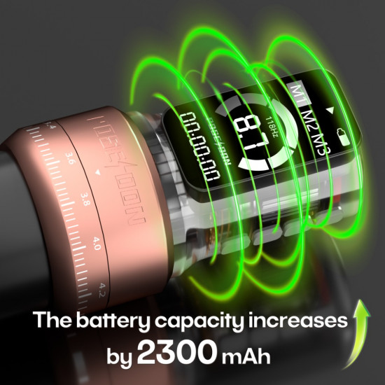 POSEIDON Multi-mode Adjustable OLED Wireless Tattoo Pen with 2*Batteries #HM147