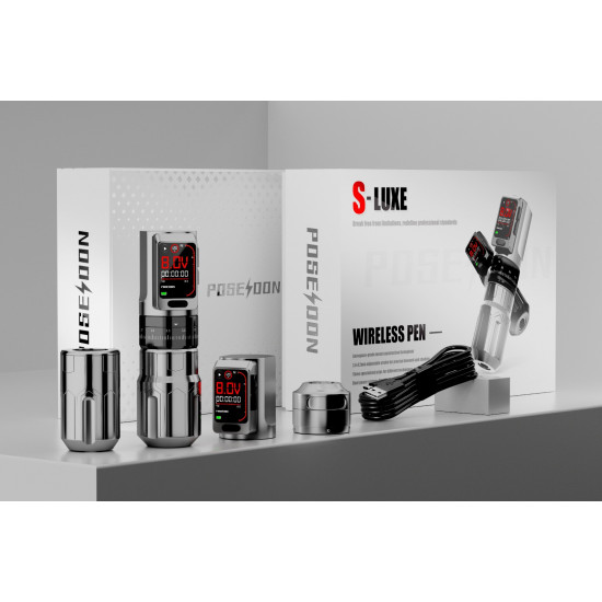 Poseidon-S-Luxe Professional Wireless Tattoo Pen Set #HM160