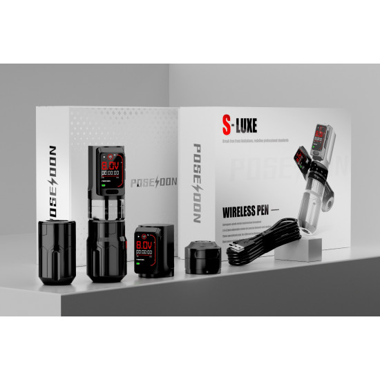 Poseidon-S-Luxe Professional Wireless Tattoo Pen Set #HM160